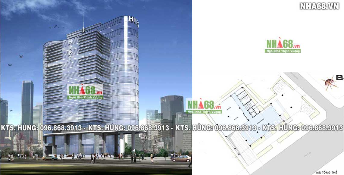 Thiết kế kiến tr&uacute;c văn ph&ograve;ng t&ograve;a nh&agrave; HIPT